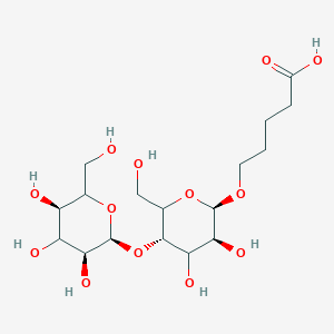 molecular formula C17H30O13 B7909452 5-[(2R,3S,5S)-3,4-dihydroxy-6-(hydroxymethyl)-5-[(2S,3S,5R)-3,4,5-trihydroxy-6-(hydroxymethyl)oxan-2-yl]oxyoxan-2-yl]oxypentanoic acid 
