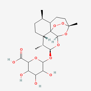 molecular formula C21H32O11 B7909491 3,4,5-trihydroxy-6-[[(1R,4S,5R,8S,9R,10R,12R)-1,5,9-trimethyl-11,14,15,16-tetraoxatetracyclo[10.3.1.04,13.08,13]hexadecan-10-yl]oxy]oxane-2-carboxylic acid 