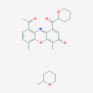 9-Acetyl-4,6-dimethyl-1-(oxane-2-carbonyl)phenoxazin-3-one;2-methyloxane