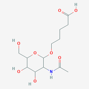 molecular formula C13H23NO8 B7909794 5-[3-Acetamido-4,5-dihydroxy-6-(hydroxymethyl)oxan-2-yl]oxypentanoic acid 