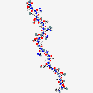 molecular formula C141H211N43O41 B7909885 (3S)-3-[[(2S)-2-[[(2S)-2-[[(2S)-2-[[(2S)-2-[[(2S)-2-[[(2S)-4-amino-2-[[(2S)-2-[[(2S,3S)-2-[[(2S)-2-[[(2S)-2-[[(2S)-1-[2-[[(2S)-2-[[(2S)-2-[[(2S)-2-[[2-[[(2S)-2-[[(2S)-2-[[(2S)-4-amino-2-[[(2S)-2-[[(2S,3R)-2-[[(2S)-2-[(2-aminoacetyl)amino]-3-(1H-indol-3-yl)propanoyl]amino]-3-hydroxybutanoyl]amino]-4-methylpentanoyl]amino]-4-oxobutanoyl]amino]-3-hydroxypropanoyl]amino]propanoyl]amino]acetyl]amino]-3-(4-hydroxyphenyl)propanoyl]amino]-4-methylpentanoyl]amino]-4-methylpentanoyl]amino]acetyl]pyrrolidine-2-carbonyl]amino]-3-(1H-imidazol-5-yl)propanoyl]amino]propanoyl]amino]-3-methylpentanoyl]amino]-3-carboxypropanoyl]amino]-4-oxobutanoyl]amino]-3-(1H-imidazol-5-yl)propanoyl]amino]-5-carbamimidamidopentanoyl]amino]-3-hydroxypropanoyl]amino]-3-phenylpropanoyl]amino]-3-hydroxypropanoyl]amino]-4-[[(2S)-6-amino-1-[[(2S)-1-[[2-[[(2S)-1-[[(2S,3R)-1-amino-3-hydroxy-1-oxobutan-2-yl]amino]-4-methyl-1-oxopentan-2-yl]amino]-2-oxoethyl]amino]-3-(1H-imidazol-5-yl)-1-oxopropan-2-yl]amino]-1-oxohexan-2-yl]amino]-4-oxobutanoic acid 