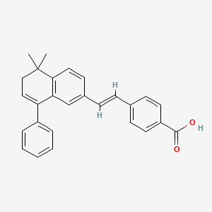 molecular formula C27H24O2 B7909907 Benzoic acid, 4-(2-(5,6-dihydro-5,5-dimethyl-8-phenyl-2-naphthalenyl)ethenyl)-, (E)- CAS No. 164108-16-1