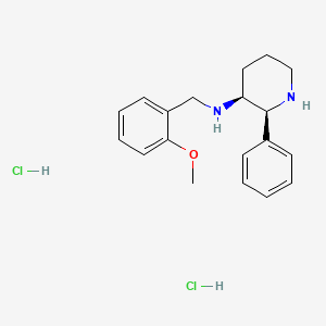 (2S,3S)-N-[(2-methoxyphenyl)methyl]-2-phenylpiperidin-3-amine;dihydrochloride