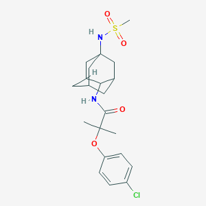 molecular formula C21H29ClN2O4S B7909949 2-(4-chlorophenoxy)-N-[(1R,3S)-5-(methanesulfonamido)-2-adamantyl]-2-methylpropanamide 