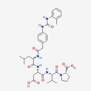 molecular formula C36H48N6O9 B7909954 L-Proline, N-((4-((((2-methylphenyl)amino)carbonyl)amino)phenyl)acetyl)-L-leucyl-L-alpha-aspartyl-L-valyl- CAS No. 192390-59-3