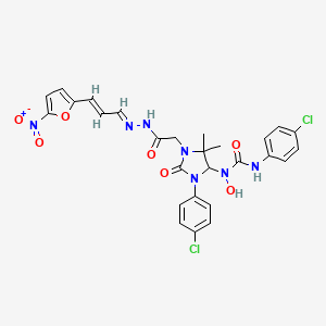 B7909956 3-(4-Chlorophenyl)-4-[[[(4-chlorophenyl)amino]carbonyl]hydroxyamino]-5,5-dimethyl-2-oxo-1-imidazolidineaceticacid2-[3-(5-nitro-2-furanyl)-2-propen-1-ylidene]hydrazide CAS No. 1310099-63-8