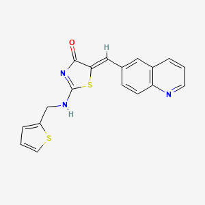 molecular formula C18H13N3OS2 B7909984 (5Z)-5-(quinolin-6-ylmethylidene)-2-(thiophen-2-ylmethylamino)-1,3-thiazol-4-one 