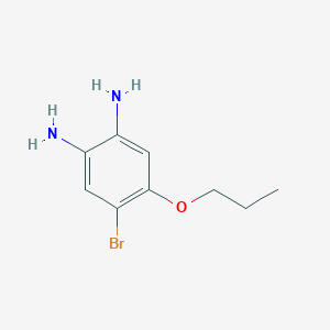 molecular formula C9H13BrN2O B7910023 4-Bromo-5-propoxybenzene-1,2-diamine 