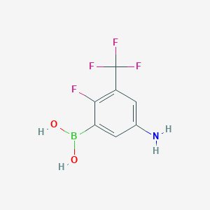 molecular formula C7H6BF4NO2 B7910095 [5-Amino-2-fluoro-3-(trifluoromethyl)phenyl]boronic acid 