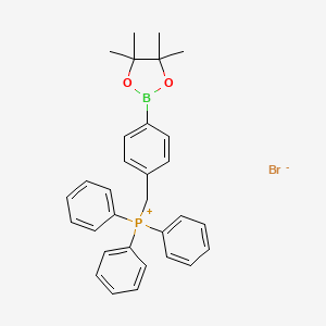 molecular formula C31H33BBrO2P B7910111 Triphenyl{[4-(4,4,5,5-tetramethyl-1,3,2-dioxaborolan-2-yl)phenyl]methyl}phosphanium bromide 