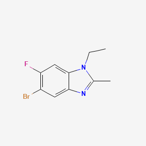 molecular formula C10H10BrFN2 B7910120 5-Bromo-1-ethyl-6-fluoro-2-methylbenzodiazole 