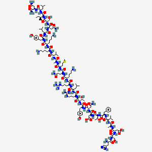 (3S)-4-[[(2S)-1-[[(2S)-1-[[(2S)-1-[[(2S,3R)-1-[[(2S)-1-[[(2S)-4-amino-1-[[(2S)-1-[[(2S,3R)-1-[[(2S)-1-[[(2S)-1-[[(2S)-1-[[(2S)-6-amino-1-[[(2S)-5-amino-1-[[(2S)-1-[[(2S)-1-[[(2S)-1-[[(2S)-6-amino-1-[[(2S)-6-amino-1-[[(2S)-1-[[(2S)-1-[[(2S)-4-amino-1-[[(2S)-1-[[(2S,3S)-1-[[(2S)-1-[[(2S)-1,4-diamino-1,4-dioxobutan-2-yl]amino]-4-methyl-1-oxopentan-2-yl]amino]-3-methyl-1-oxopentan-2-yl]amino]-3-hydroxy-1-oxopropan-2-yl]amino]-1,4-dioxobutan-2-yl]amino]-4-methyl-1-oxopentan-2-yl]amino]-3-(4-hydroxyphenyl)-1-oxopropan-2-yl]amino]-1-oxohexan-2-yl]amino]-1-oxohexan-2-yl]amino]-3-methyl-1-oxobutan-2-yl]amino]-1-oxopropan-2-yl]amino]-4-methylsulfanyl-1-oxobutan-2-yl]amino]-1,5-dioxopentan-2-yl]amino]-1-oxohexan-2-yl]amino]-5-carbamimidamido-1-oxopentan-2-yl]amino]-4-methyl-1-oxopentan-2-yl]amino]-5-carbamimidamido-1-oxopentan-2-yl]amino]-3-hydroxy-1-oxobutan-2-yl]amino]-3-(4-hydroxyphenyl)-1-oxopropan-2-yl]amino]-1,4-dioxobutan-2-yl]amino]-3-carboxy-1-oxopropan-2-yl]amino]-3-hydroxy-1-oxobutan-2-yl]amino]-1-oxo-3-phenylpropan-2-yl]amino]-3-methyl-1-oxobutan-2-yl]amino]-1-oxopropan-2-yl]amino]-3-[[(2S)-2-[[(2S)-2-amino-3-(1H-imidazol-5-yl)propanoyl]amino]-3-hydroxypropanoyl]amino]-4-oxobutanoic acid