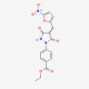 Ethyl 4-[4-[(5-nitrofuran-2-yl)methylidene]-3,5-dioxopyrazolidin-1-yl]benzoate