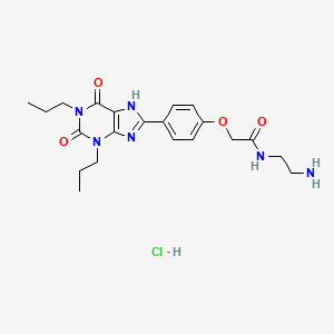 molecular formula C21H29ClN6O4 B7910251 N-(2-Aminoethyl)-2-(4-(2,6-dioxo-1,3-dipropyl-2,3,6,7-tetrahydro-1H-purin-8-yl)phenoxy)acetamide hydrochloride 