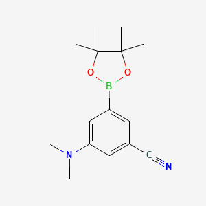 molecular formula C15H21BN2O2 B7910271 3-(Dimethylamino)-5-(4,4,5,5-tetramethyl-1,3,2-dioxaborolan-2-yl)benzonitrile 