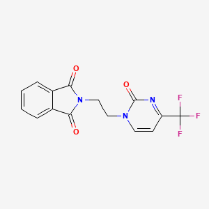 molecular formula C15H10F3N3O3 B7910281 2-(2-(4-(trifluoromethyl)-2-oxopyrimidin-1(2H)-yl)ethyl)isoindoline-1,3-dione 