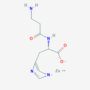 zinc;(2S)-2-(3-aminopropanoylamino)-3-imidazol-1-id-4-ylpropanoate