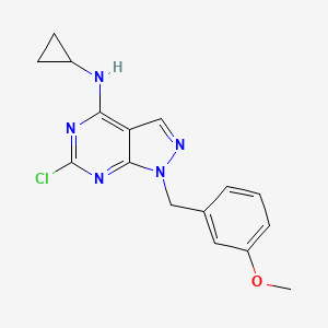 1-(3-methoxybenzyl)-6-chloro-N-cyclopropyl-1H-pyrazolo[3,4-d]pyrimidin-4-amine