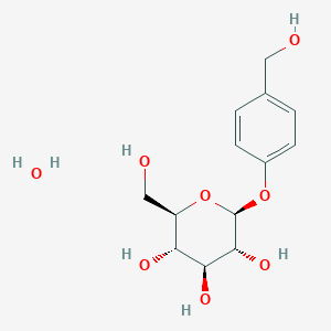 molecular formula C13H20O8 B7910439 (2R,3S,4S,5R,6S)-2-(hydroxymethyl)-6-[4-(hydroxymethyl)phenoxy]oxane-3,4,5-triol;hydrate 