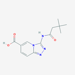 molecular formula C13H16N4O3 B7910486 3-(3,3-Dimethylbutanamido)-[1,2,4]triazolo[4,3-a]pyridine-6-carboxylic acid CAS No. 1206970-67-3