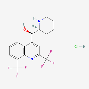 molecular formula C17H17ClF6N2O B7910560 (R)-(2,8-bis(trifluoromethyl)quinolin-4-yl)((S)-piperidin-2-yl)methanol hydrochloride CAS No. 51744-83-3