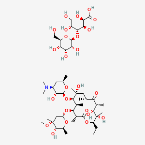 (3R,4S,5S,6R,7R,9R,11R,12R,13S,14R)-6-[(2S,3R,4S,6R)-4-(dimethylamino)-3-hydroxy-6-methyloxan-2-yl]oxy-14-ethyl-7,12,13-trihydroxy-4-[(2R,4R,5S,6S)-5-hydroxy-4-methoxy-4,6-dimethyloxan-2-yl]oxy-3,5,7,9,11,13-hexamethyl-oxacyclotetradecane-2,10-dione;(2R,3R,4R,5R)-2,3,5,6-tetrahydroxy-4-[(2S,3R,4R,5S,6R)-3,4,5-trihydroxy-6-(hydroxymethyl)oxan-2-yl]oxyhexanoic acid