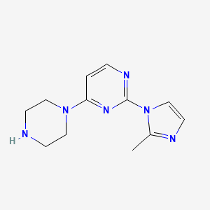 molecular formula C12H16N6 B7910627 2-(2-methyl-1H-imidazol-1-yl)-4-(piperazin-1-yl)pyrimidine CAS No. 1206970-10-6