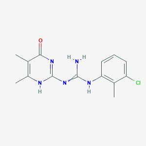 1-(3-chloro-2-methylphenyl)-2-(5,6-dimethyl-4-oxo-1H-pyrimidin-2-yl)guanidine