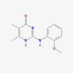 molecular formula C13H15N3O2 B7910695 2-(2-methoxyanilino)-5,6-dimethyl-1H-pyrimidin-4-one 