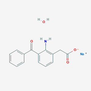 molecular formula C15H14NNaO4 B7910756 sodium;2-(2-amino-3-benzoylphenyl)acetate;hydrate 