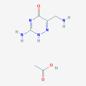 acetic acid;3-amino-6-(aminomethyl)-2H-1,2,4-triazin-5-one