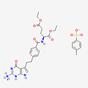 [5-[2-[4-[[(2S)-1,5-diethoxy-1,5-dioxopentan-2-yl]carbamoyl]phenyl]ethyl]-4-oxo-1,7-dihydropyrrolo[2,3-d]pyrimidin-2-yl]azanium;4-methylbenzenesulfonate