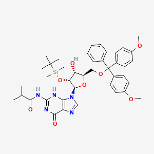 N-[9-[(2R,3R,4R,5R)-5-[[bis(4-methoxyphenyl)-phenylmethoxy]methyl]-3-[tert-butyl(dimethyl)silyl]oxy-4-hydroxyoxolan-2-yl]-6-oxo-3H-purin-2-yl]-2-methylpropanamide