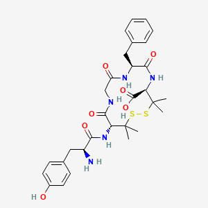 (4R,7S,13R)-13-[[(2S)-2-amino-3-(4-hydroxyphenyl)propanoyl]amino]-7-benzyl-3,3,14,14-tetramethyl-6,9,12-trioxo-1,2-dithia-5,8,11-triazacyclotetradecane-4-carboxylic acid