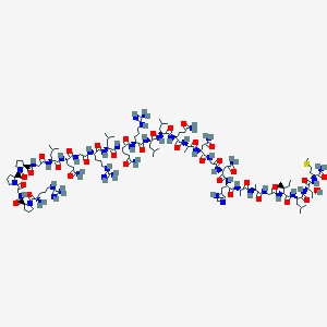 (2S)-N-[2-[[(2S)-1-[[(2S)-1-[[(2S)-5-amino-1-[[(2S)-1-[[(2S)-1-[[(2S)-1-[[(2S)-5-amino-1-[[(2S)-1-[[(2S)-4-amino-1-[[2-[[(2S)-4-amino-1-[[(2S)-1-[[(2S)-1-[[(2S)-1-[[2-[[(2S,3S)-1-[[(2S)-1-[[(2S,3R)-1-[[(2S)-1-amino-4-methylsulfanyl-1-oxobutan-2-yl]amino]-3-hydroxy-1-oxobutan-2-yl]amino]-4-methyl-1-oxopentan-2-yl]amino]-3-methyl-1-oxopentan-2-yl]amino]-2-oxoethyl]amino]-1-oxopropan-2-yl]amino]-1-oxopropan-2-yl]amino]-3-(1H-imidazol-5-yl)-1-oxopropan-2-yl]amino]-1,4-dioxobutan-2-yl]amino]-2-oxoethyl]amino]-1,4-dioxobutan-2-yl]amino]-1-oxopropan-2-yl]amino]-1,5-dioxopentan-2-yl]amino]-4-methyl-1-oxopentan-2-yl]amino]-4-methyl-1-oxopentan-2-yl]amino]-5-carbamimidamido-1-oxopentan-2-yl]amino]-1,5-dioxopentan-2-yl]amino]-4-methyl-1-oxopentan-2-yl]amino]-5-carbamimidamido-1-oxopentan-2-yl]amino]-2-oxoethyl]-2-[[(2S)-2-[[2-[[(2S)-1-[(2S)-1-[2-[[(2S)-1-[(2S)-2-amino-5-carbamimidamidopentanoyl]pyrrolidine-2-carbonyl]amino]acetyl]pyrrolidine-2-carbonyl]pyrrolidine-2-carbonyl]amino]acetyl]amino]-4-methylpentanoyl]amino]pentanediamide