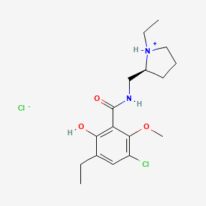 Benzamide, 3-chloro-5-ethyl-N-((1-ethyl-2-pyrrolidinyl)methyl)-6-hydroxy-2-methoxy-, monohydrochloride, (S)-