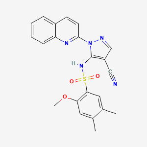 N-(4-cyano-2-quinolin-2-ylpyrazol-3-yl)-2-methoxy-4,5-dimethylbenzenesulfonamide