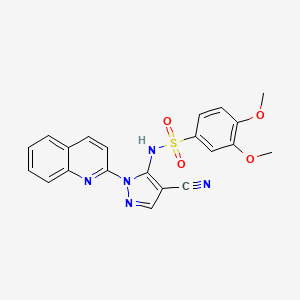 N-(4-cyano-2-quinolin-2-ylpyrazol-3-yl)-3,4-dimethoxybenzenesulfonamide