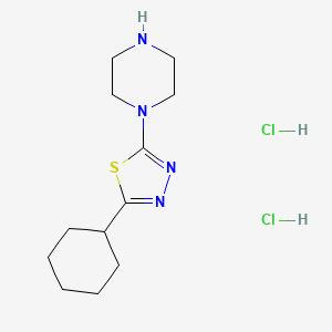 2-Cyclohexyl-5-piperazin-1-yl-1,3,4-thiadiazole;dihydrochloride