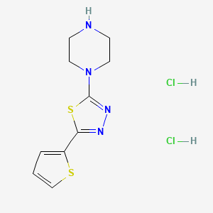 2-Piperazin-1-yl-5-thiophen-2-yl-1,3,4-thiadiazole;dihydrochloride