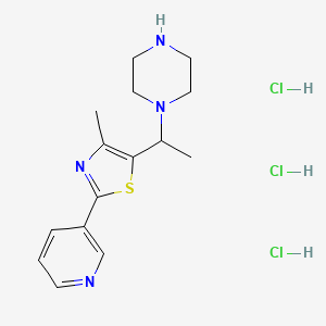 4-Methyl-5-(1-piperazin-1-ylethyl)-2-pyridin-3-yl-1,3-thiazole;trihydrochloride