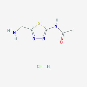 N-[5-(aminomethyl)-1,3,4-thiadiazol-2-yl]acetamide hydrochloride