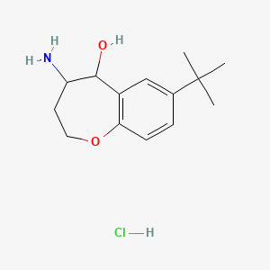 4-Amino-7-tert-butyl-2,3,4,5-tetrahydro-1-benzoxepin-5-ol hydrochloride