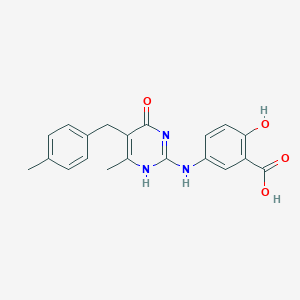 2-hydroxy-5-[[6-methyl-5-[(4-methylphenyl)methyl]-4-oxo-1H-pyrimidin-2-yl]amino]benzoic acid