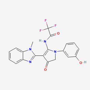 2,2,2-trifluoro-N-[1-(3-hydroxyphenyl)-4-(1-methylbenzimidazol-2-yl)-3-oxo-2H-pyrrol-5-yl]acetamide