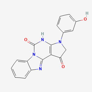 5-(3-Hydroxyphenyl)-5,7,9,16-tetrazatetracyclo[7.7.0.02,6.010,15]hexadeca-1(16),2(6),10,12,14-pentaene-3,8-dione