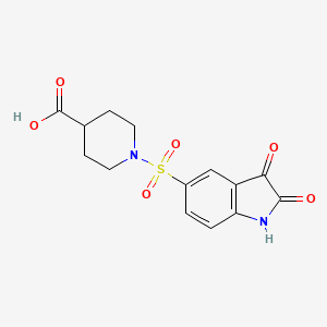 1-[(2,3-dioxo-2,3-dihydro-1H-indol-5-yl)sulfonyl]-4-piperidinecarboxylic acid