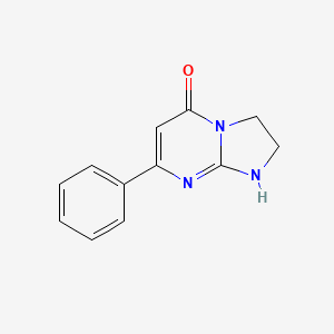 molecular formula C12H11N3O B7911506 Imidazo(1,2-a)pyrimidin-5(1H)-one, 2,3-dihydro-7-phenyl- CAS No. 65658-66-4