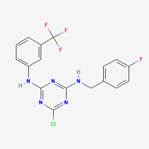 N-{4-chloro-6-[(4-fluorobenzyl)amino]-1,3,5-triazin-2-yl}-N-[3-(trifluoromethyl)phenyl]amine