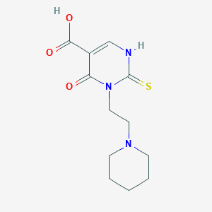 4-Oxo-3-(2-piperidinoethyl)-2-thioxo-1,2,3,4-tetrahydro-5-pyrimidinecarboxylic acid